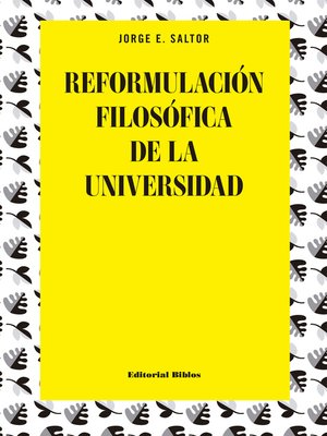 cover image of Reformulación filosófica de la universidad